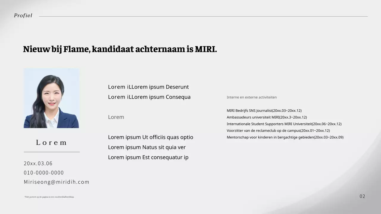 Een eenvoudige, grijze sollicitatiebrief