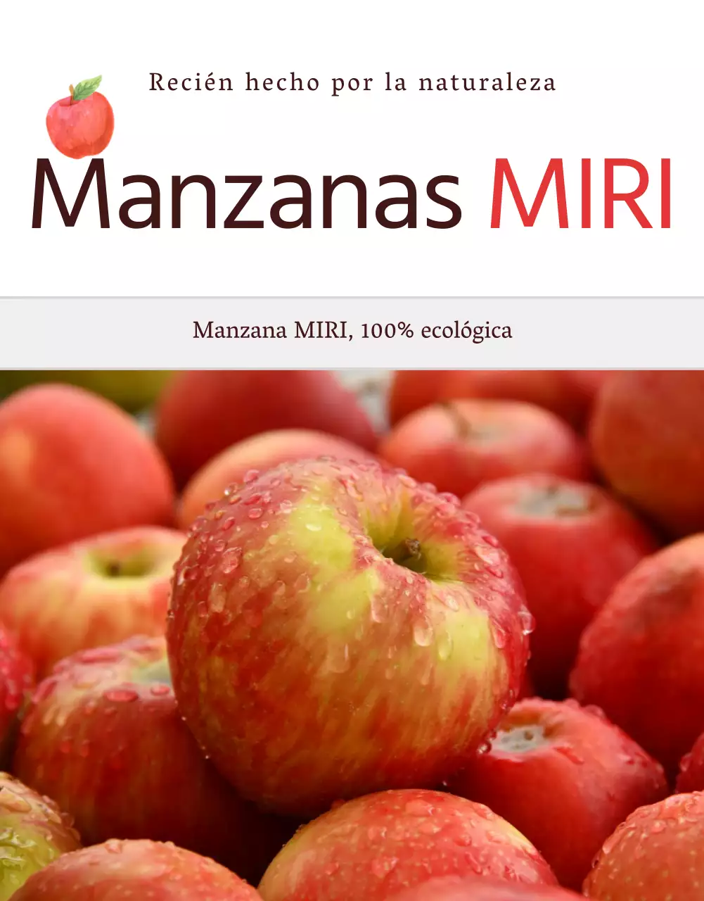 Promover la venta de manzanas de concepto natural rojas y grises
