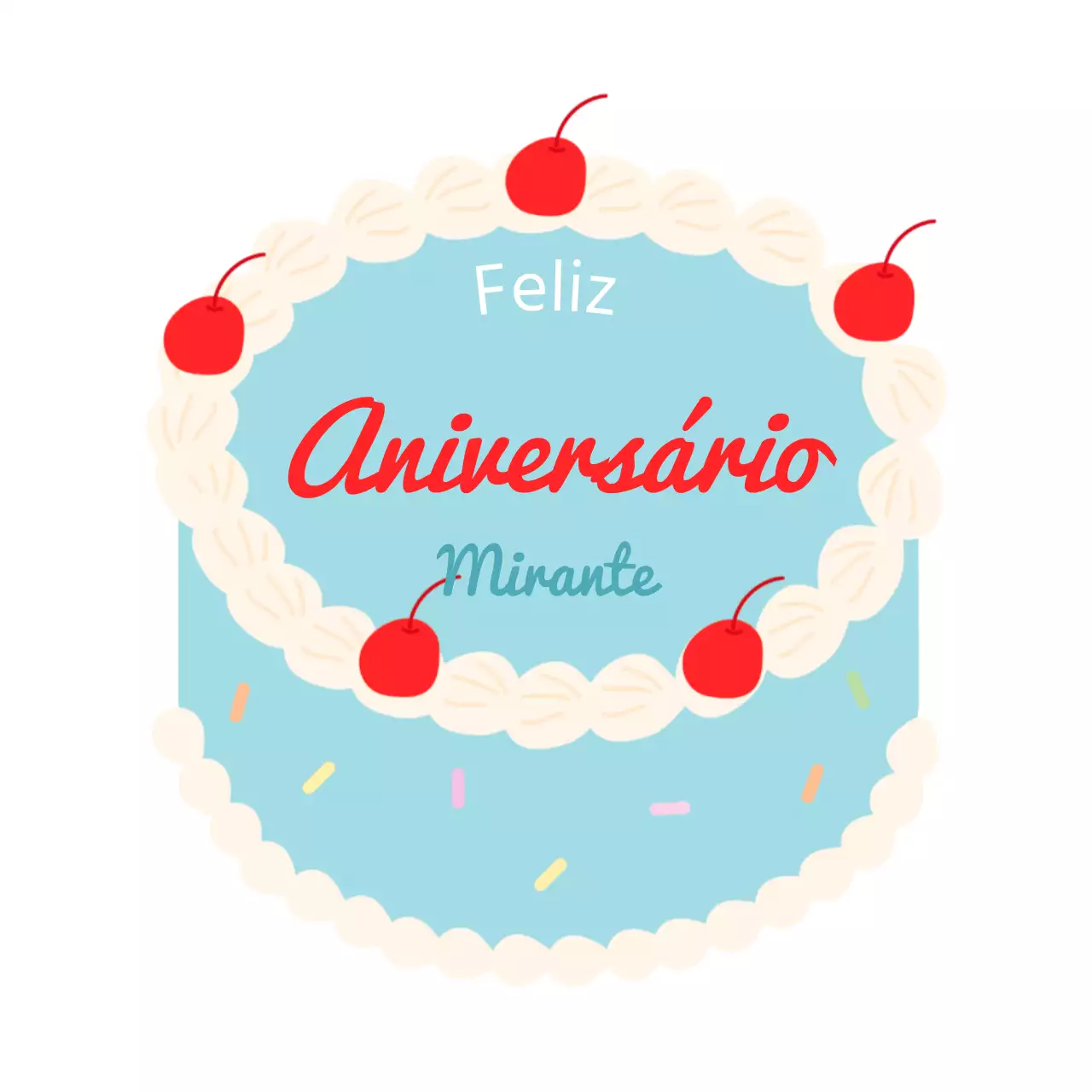 Letras para um conceito de bolo de aniversário colorido