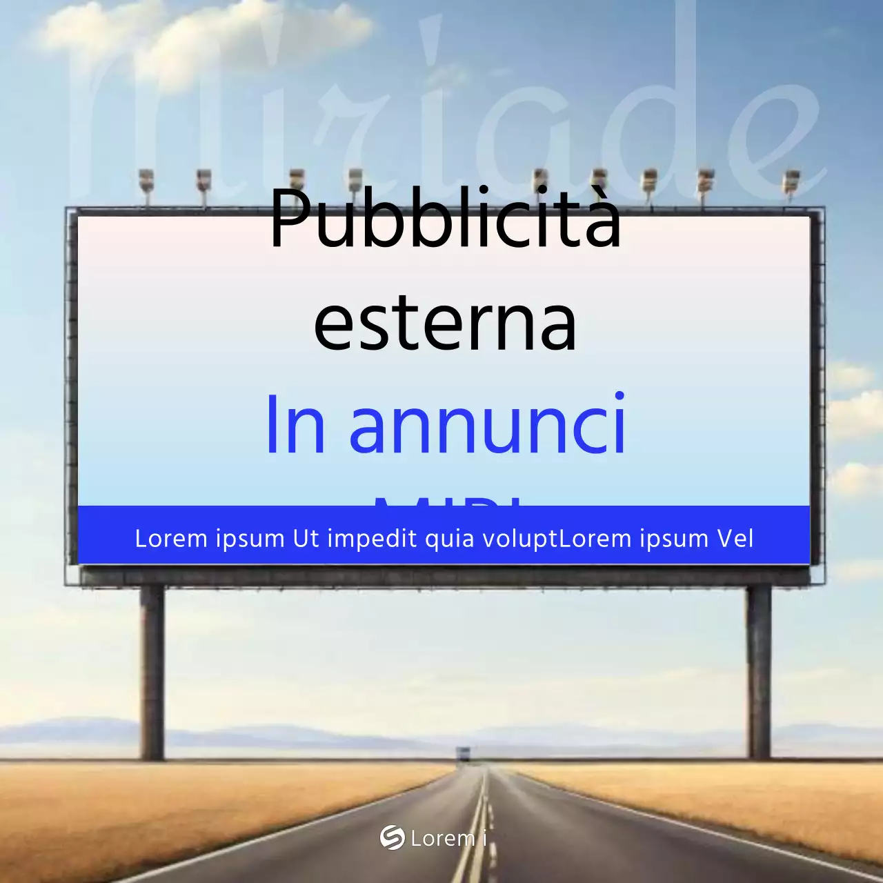 Promuovere una semplice pubblicità esterna in bianco e blu