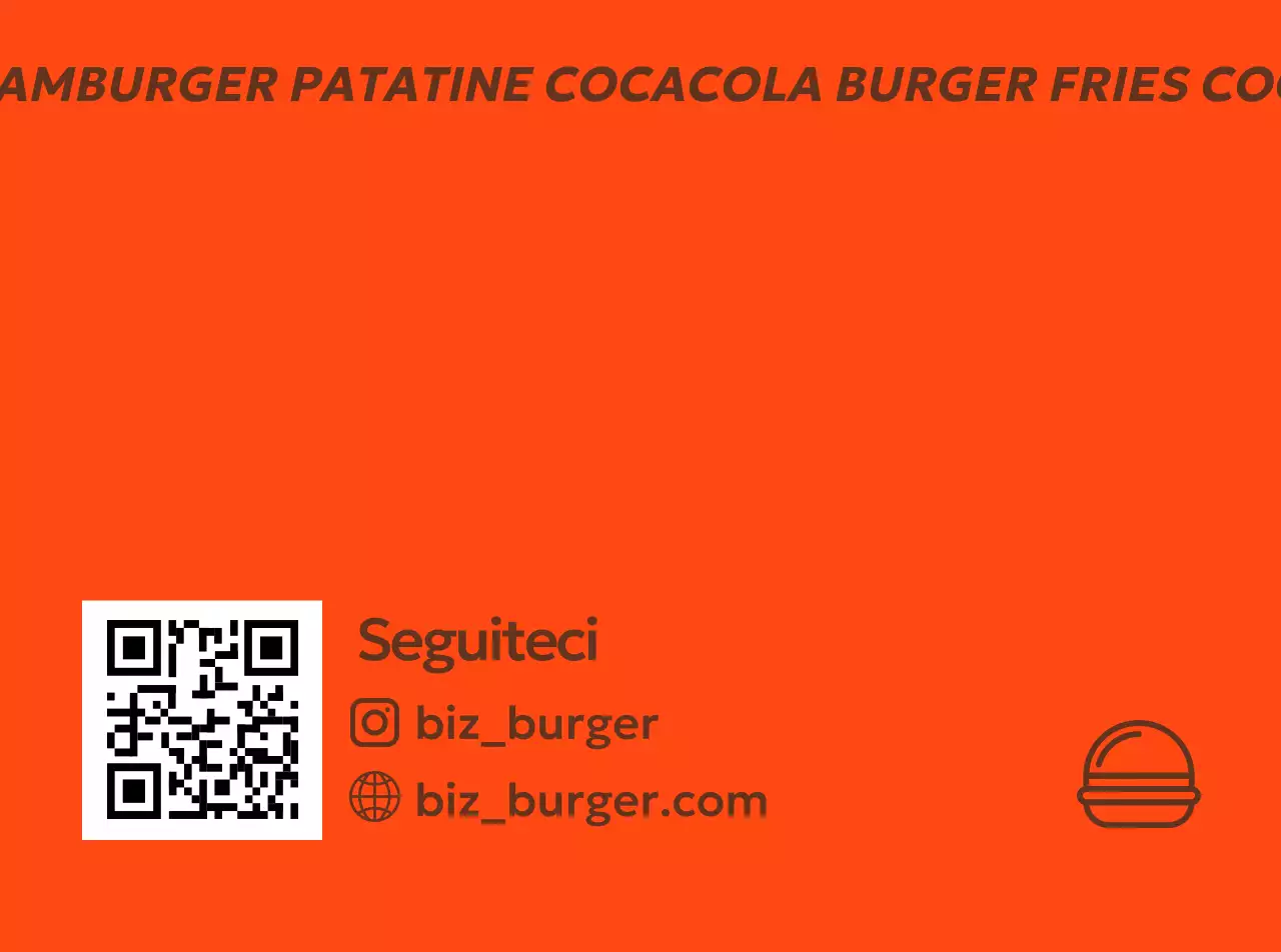 Sfondo arancione testo marrone promozione hamburger