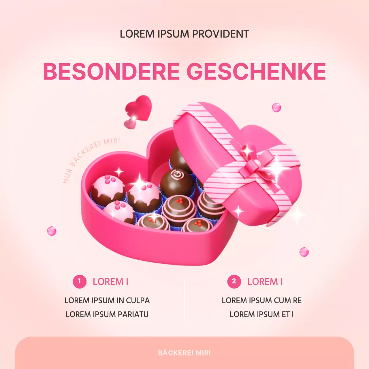 Werbung für einen hübschen Ausverkauf zum Weißen Tag in Rosa und Beige