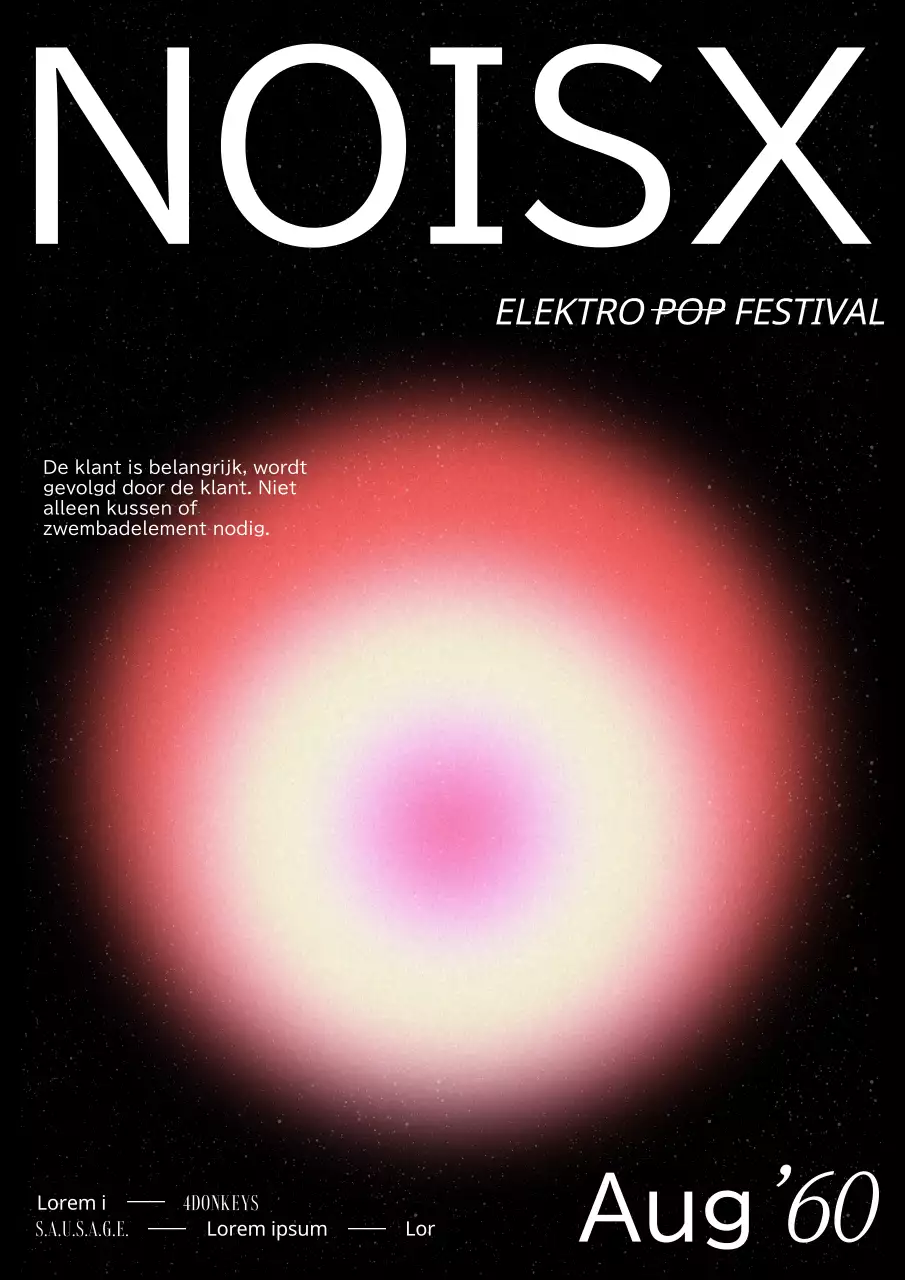 Zwart en Rood Modern Muziekfestival Advertentie