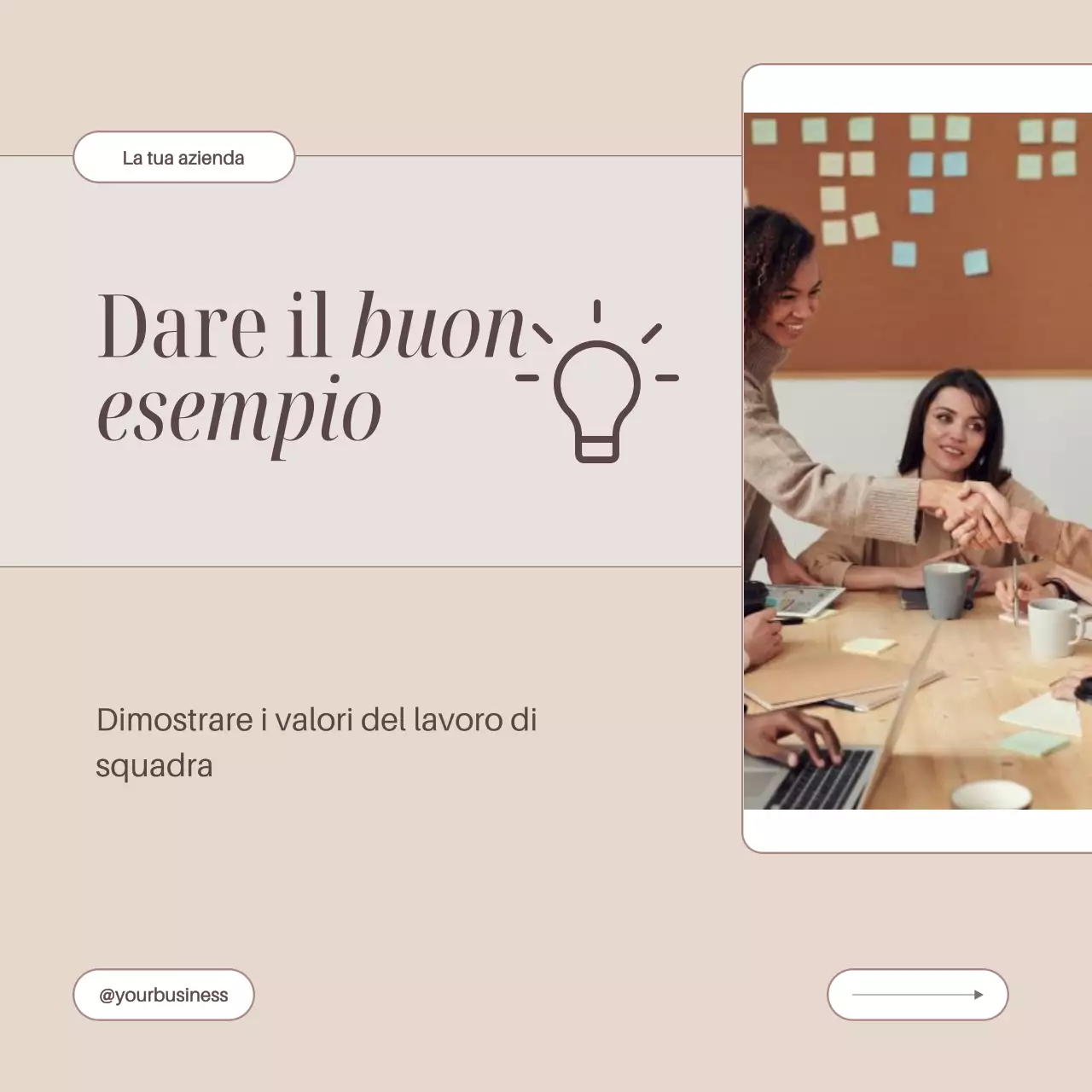 Guida al team building in ufficio minimalista in beige e marrone