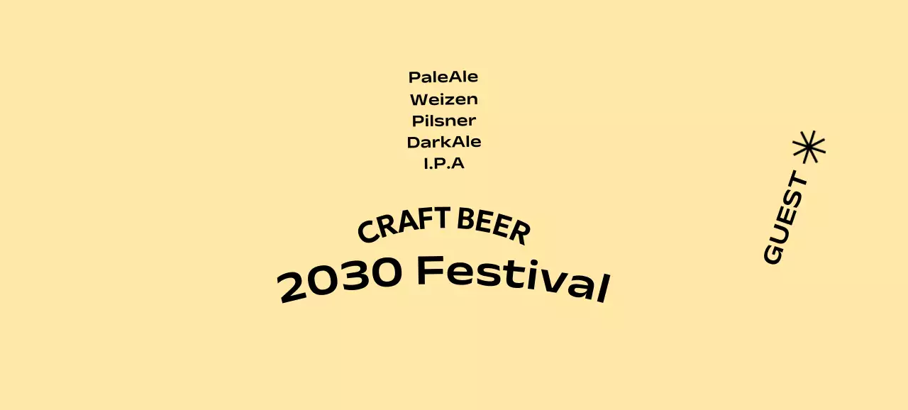Simple concept for a craft beer festival with a monochromatic background and gothic font
