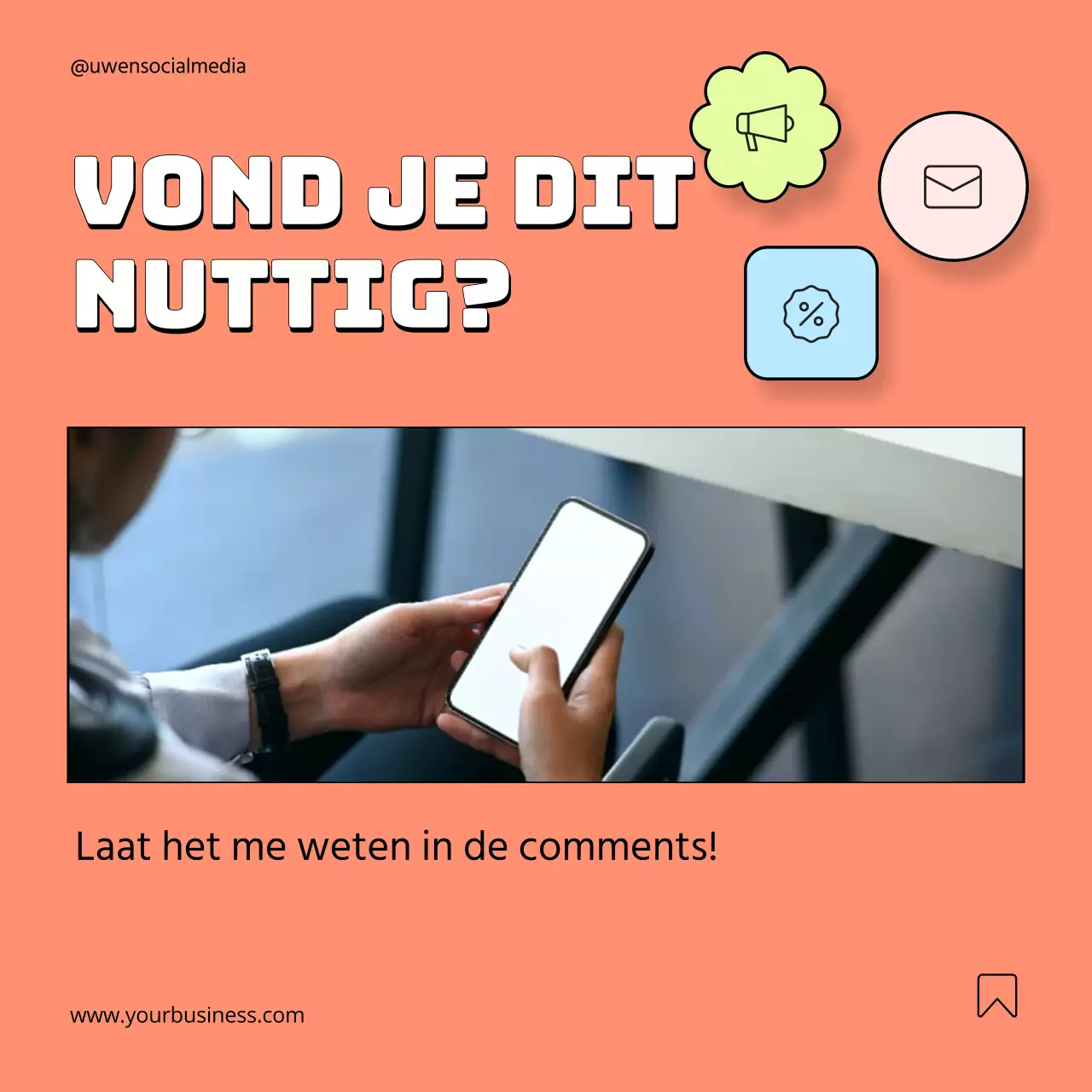 Oranje en neon geometrische e-mailmarketing strategiegids