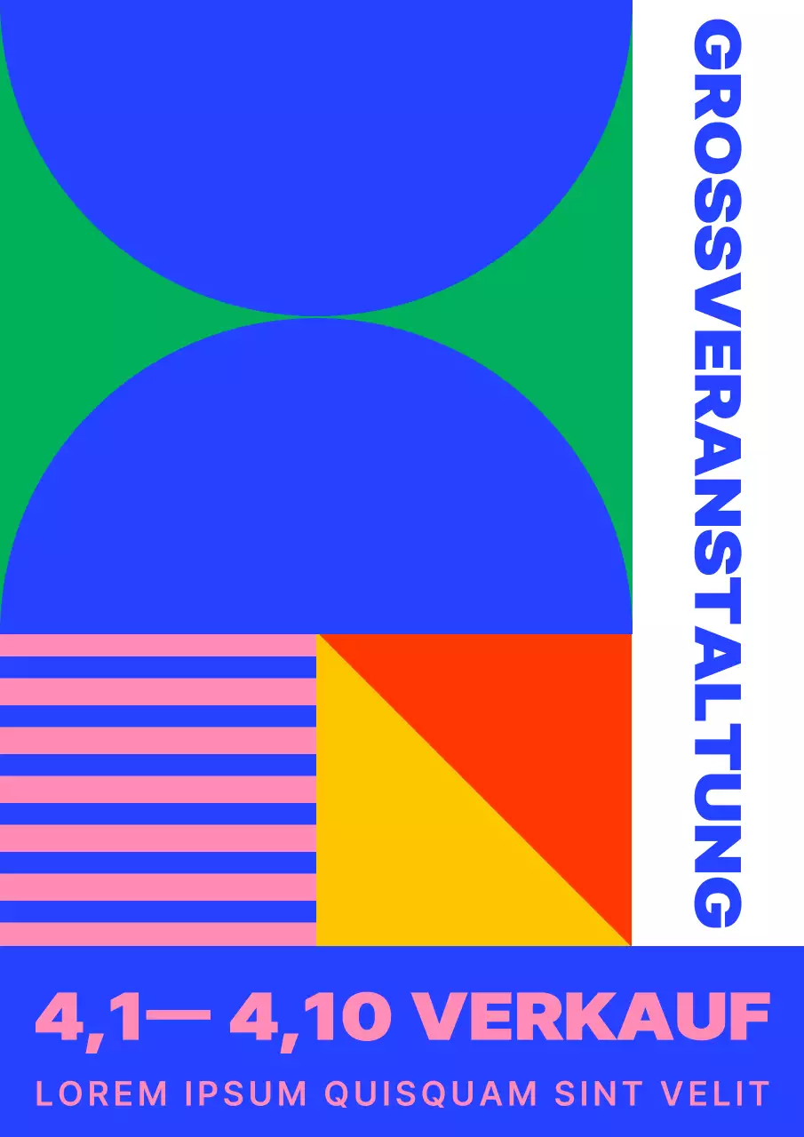 Werbung für einen einfachen Ausverkauf im Einkaufszentrum in Blau und Rosa