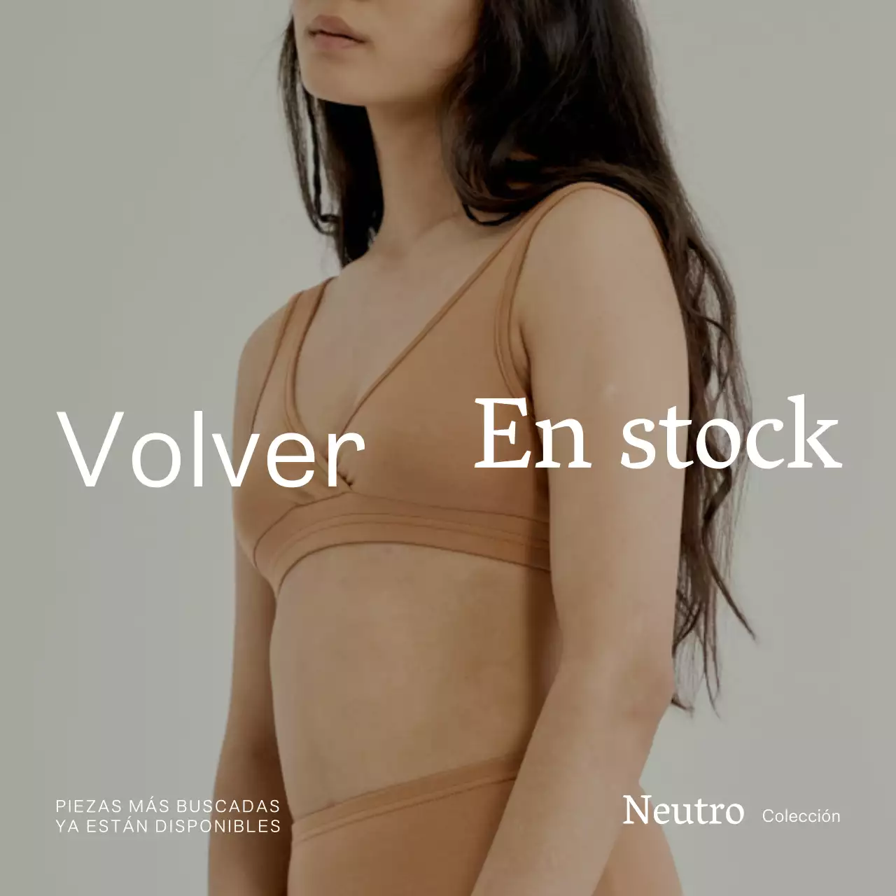Campaña de la colección de moda básica en blanco y marrón