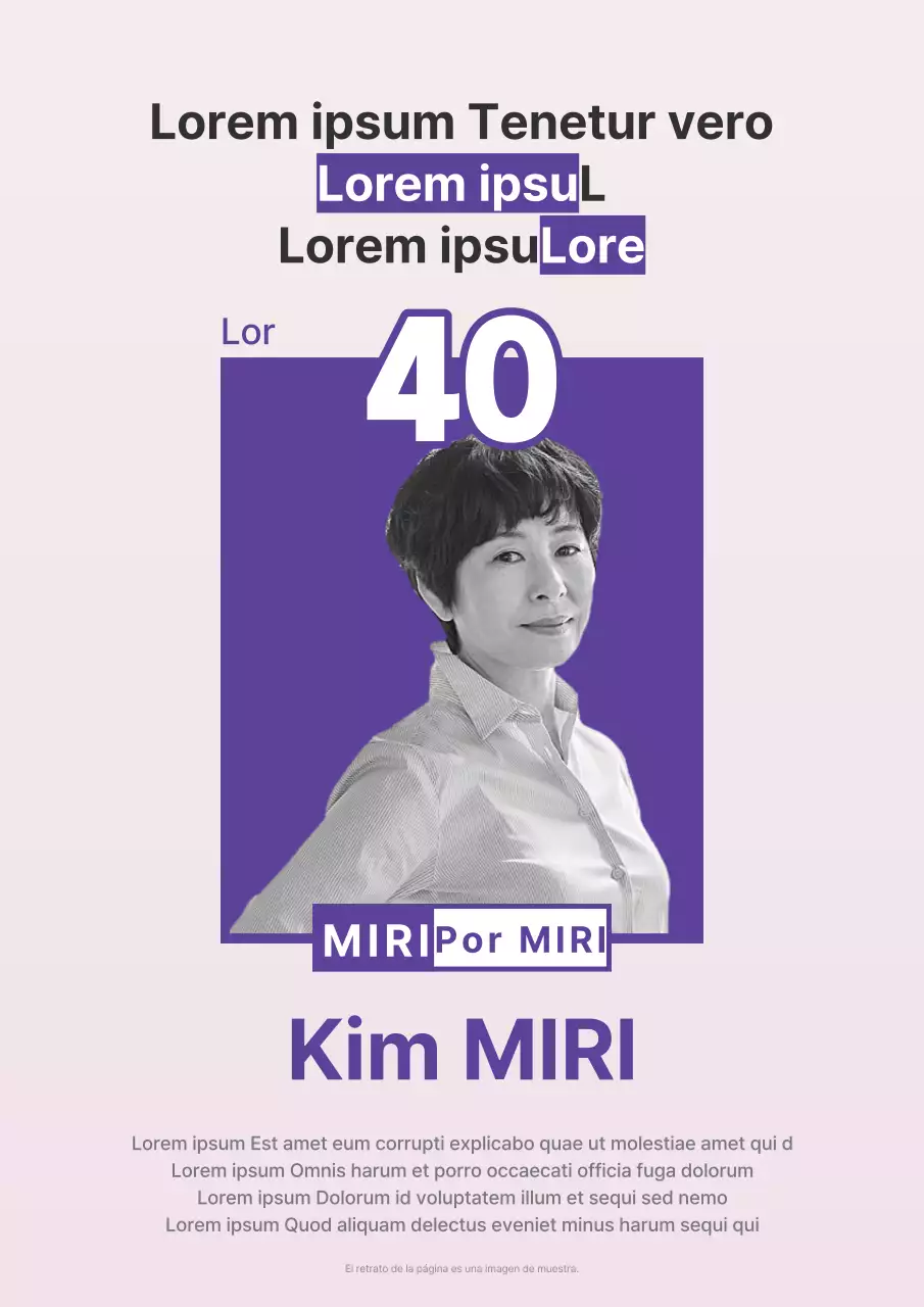 Un sencillo folleto electoral morado y blanco