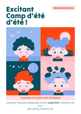 Publicité pour l'atelier d'été Lilas et Orange Trendy Kids