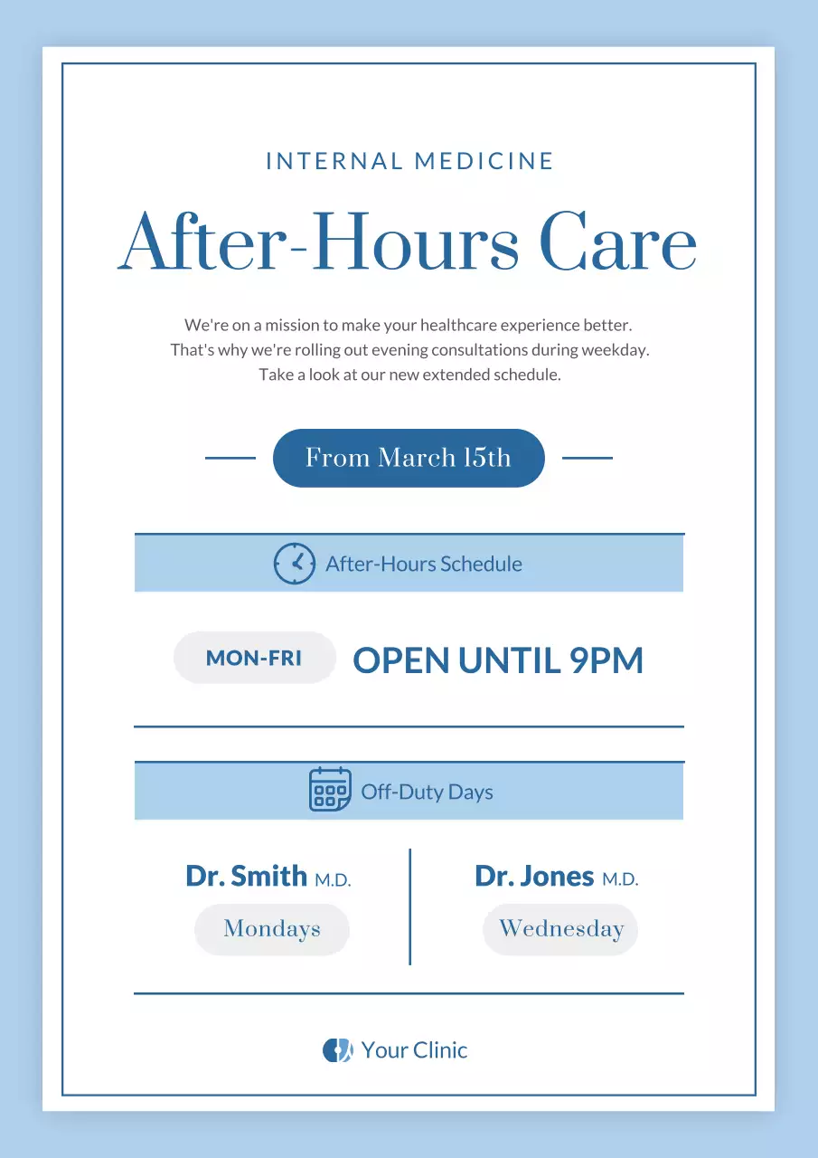 Blue Modern Healthcare Announcement