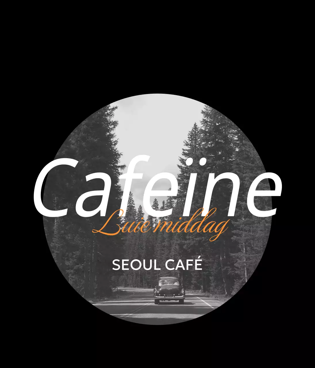 Zwart met oranje rond frame vintage goederen