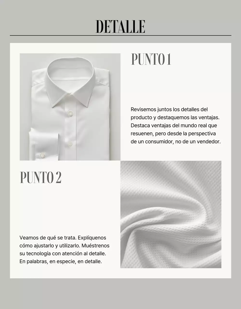 Anuncio de página detallada de moda moderna en beige