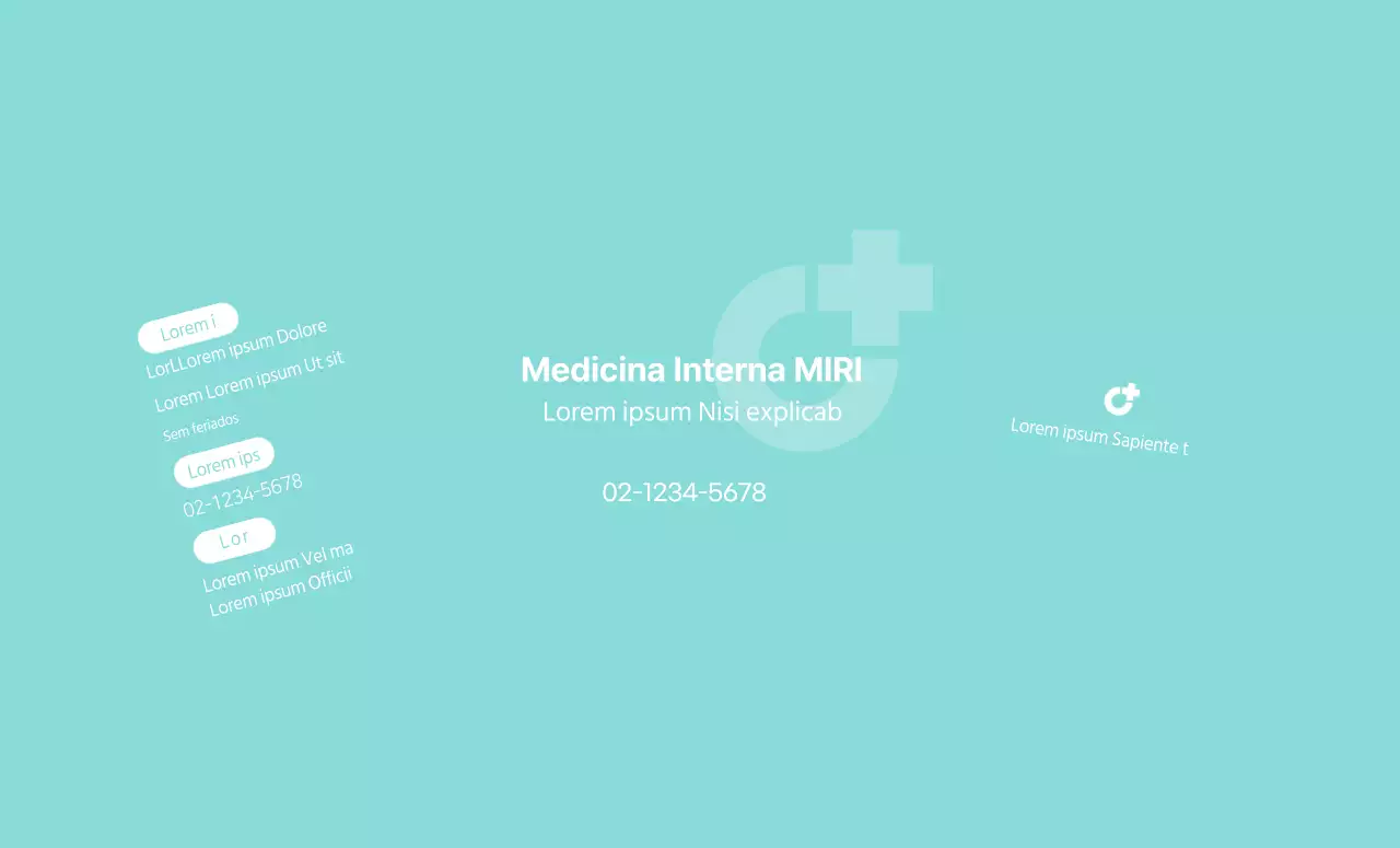 Promocional com logótipo do hospital em branco e menta