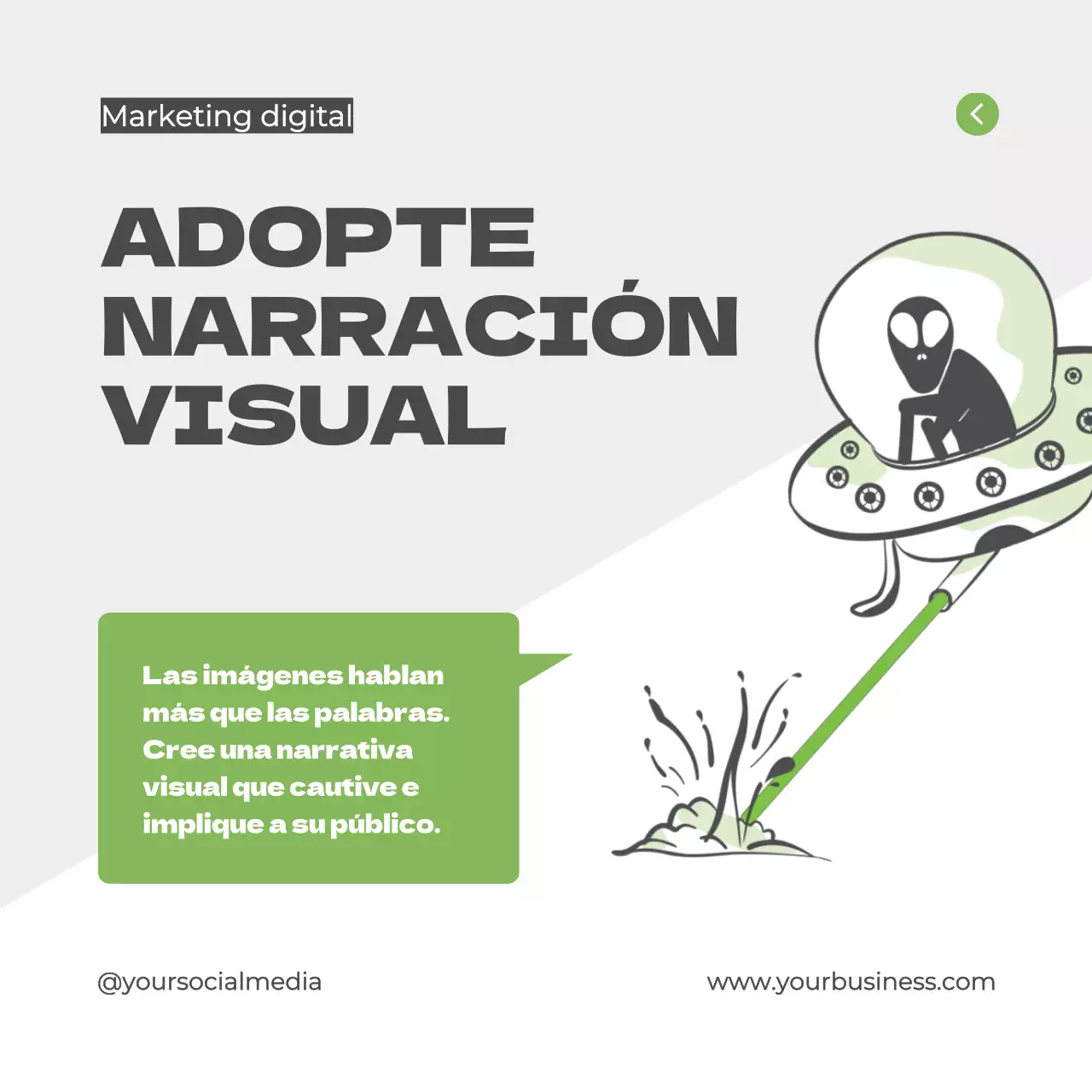 Gris y verde Guía de consejos de marketing digital moderno