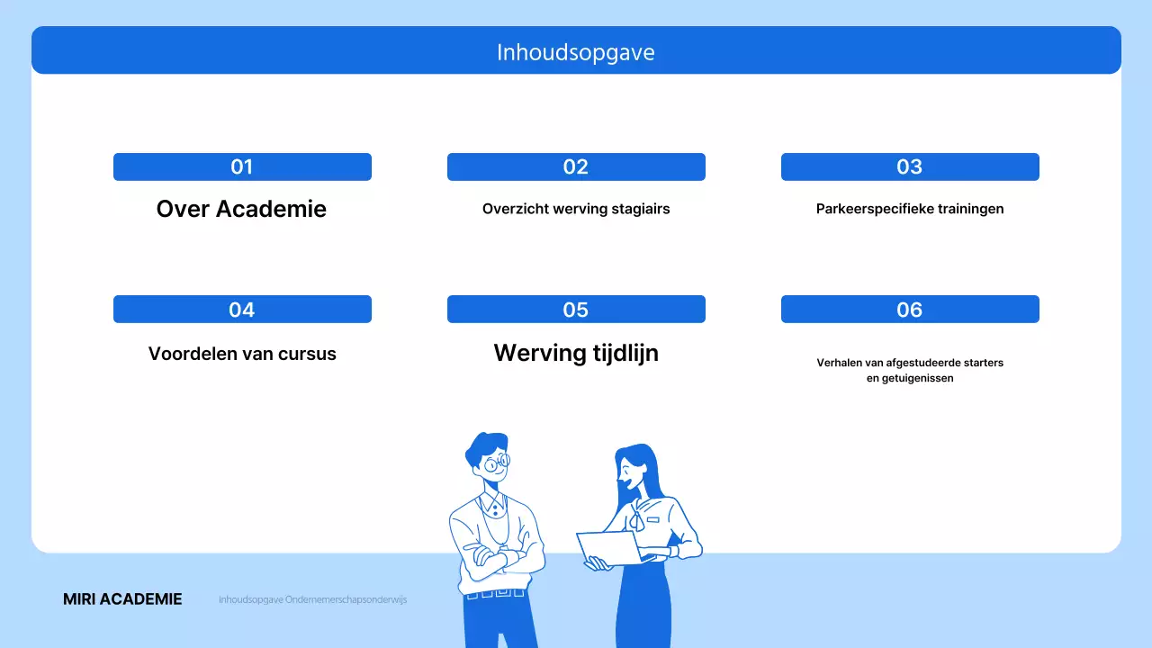 Modern blauw en lichtblauw ondernemerschap training recruitment beschrijving