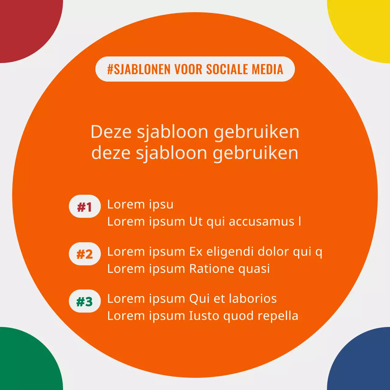 Eenvoudige social media-covers in oranje en regenboogkleuren