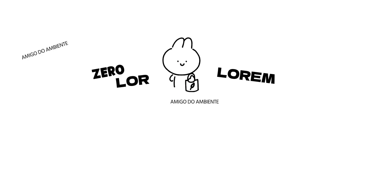 Campanha "Zero Desperdício" com ilustrações de coelhinhos muito giros desenhados à mão
