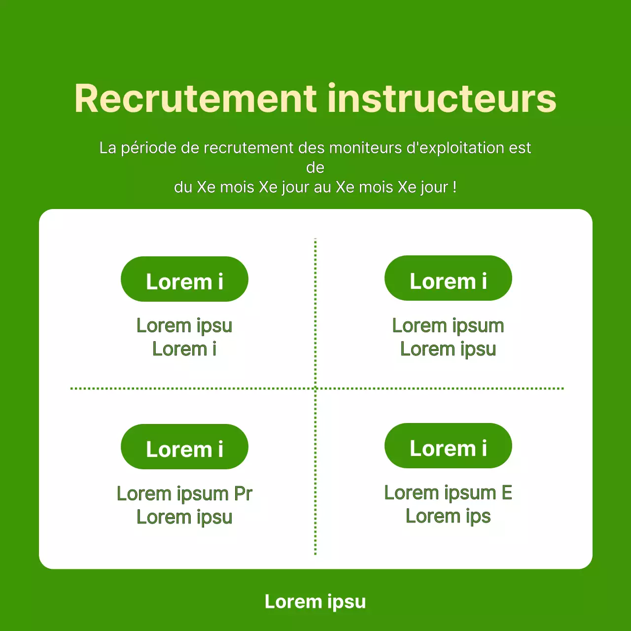 Un programme simple, vert citron, pour faire de la publicité pour les tuteurs