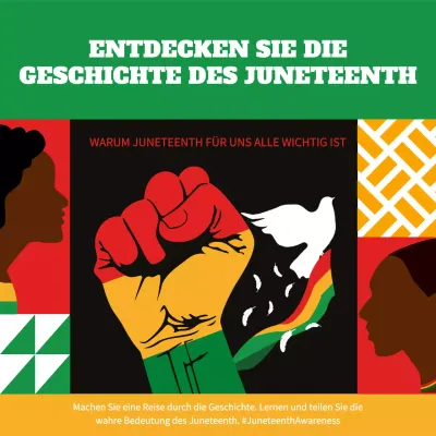 Grüner und gelber fetter Hinweis auf den Juneteenth