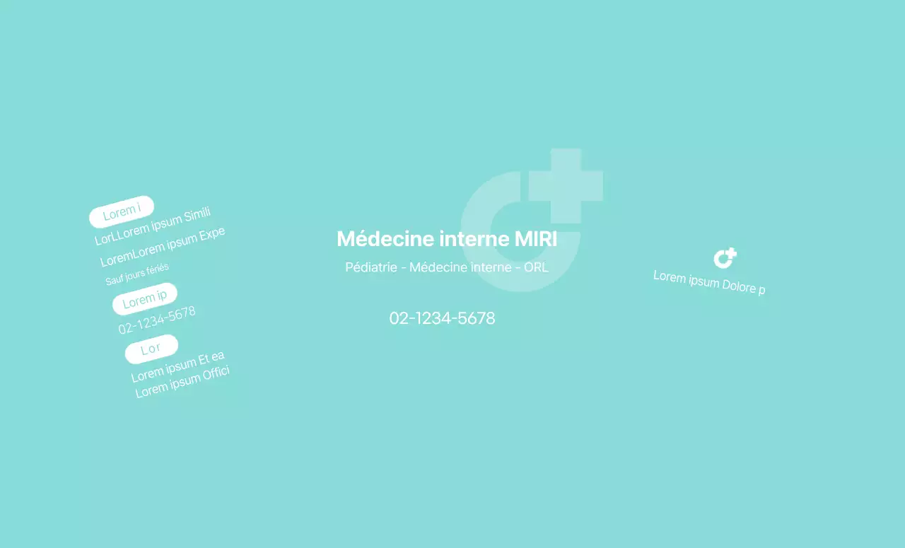 Promotionnel avec le logo de l'hôpital en blanc et menthe