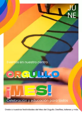 Arco iris y blanco de moda Campaña educativa del Mes del Orgullo