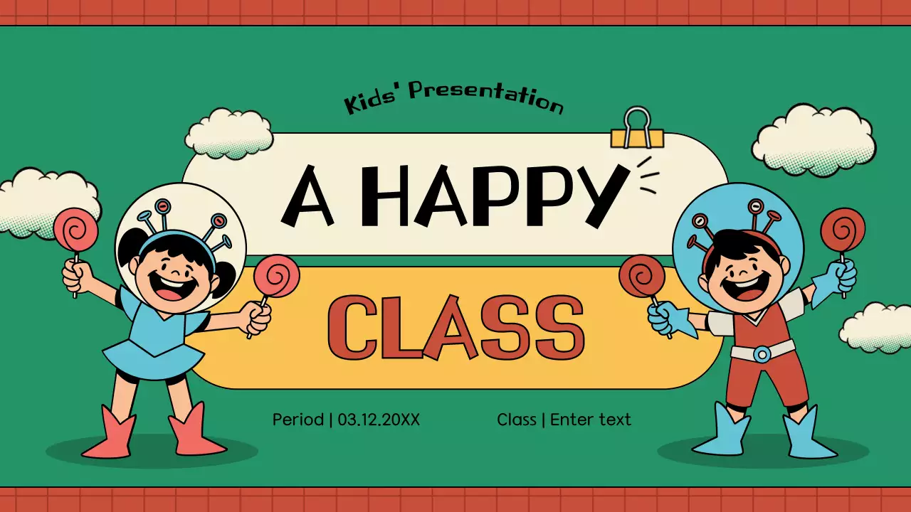 Green Retro Kids Class Presentation