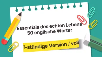 Ein niedliches grünes und gelbes Hilfsmittel für wichtige englische Wörter aus dem wirklichen Leben