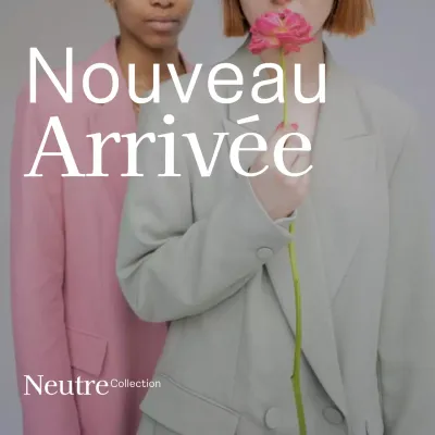 Annonce de la nouvelle collection de mode Basic gris et blanc