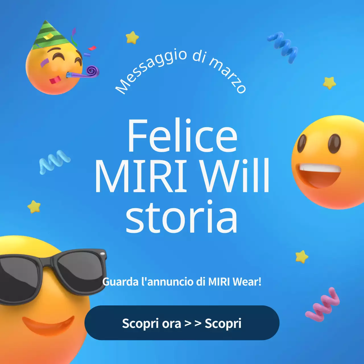 Un semplice annuncio di notizie aziendali in blu e giallo