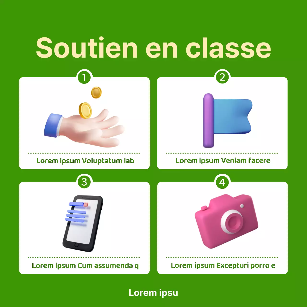 Un programme simple, vert citron, pour faire de la publicité pour les tuteurs