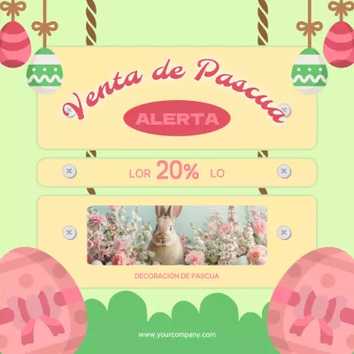 Amarillo y rosa Encantador Pascua Venta Evento Promoción