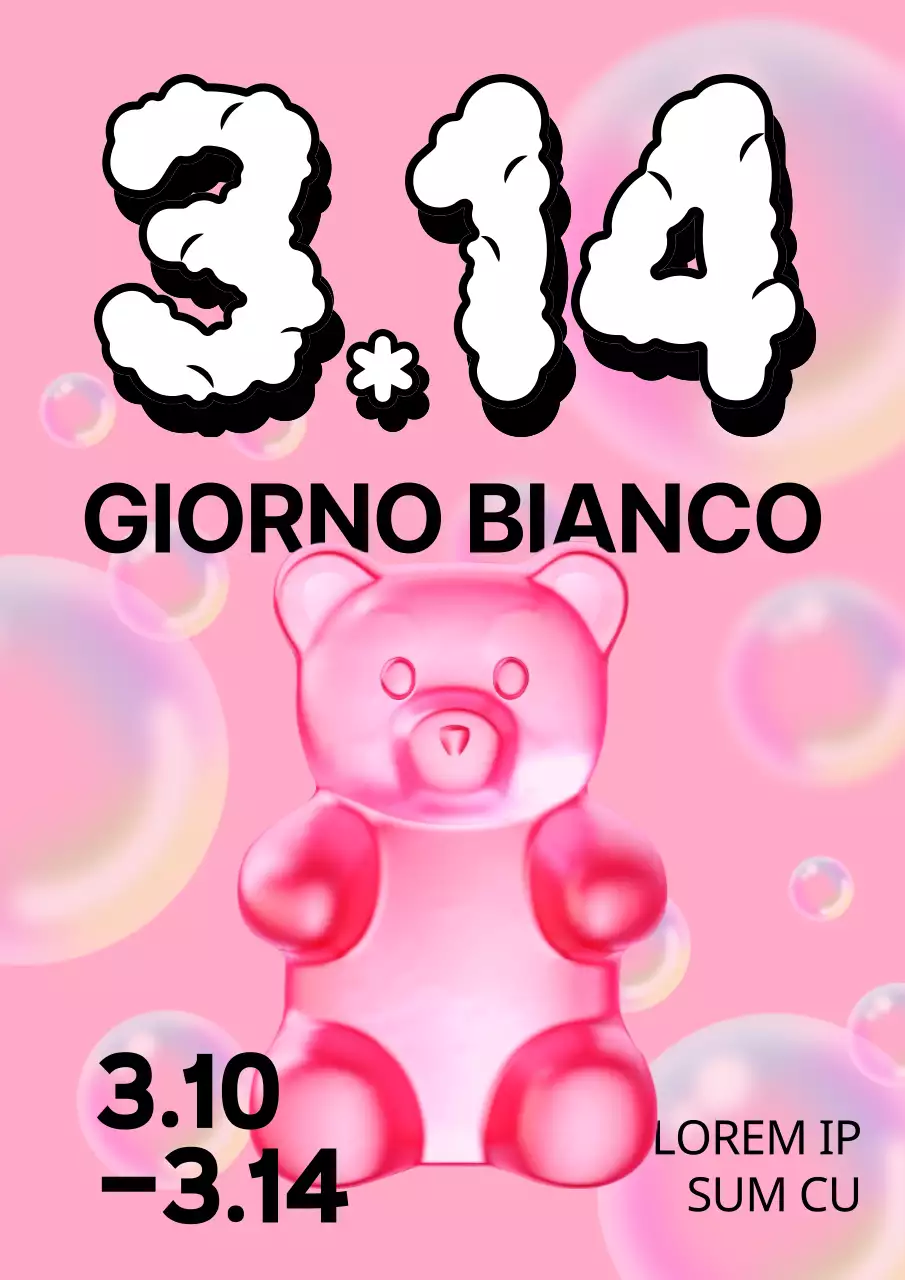 Simpatico annuncio di vendita del White Day in rosa