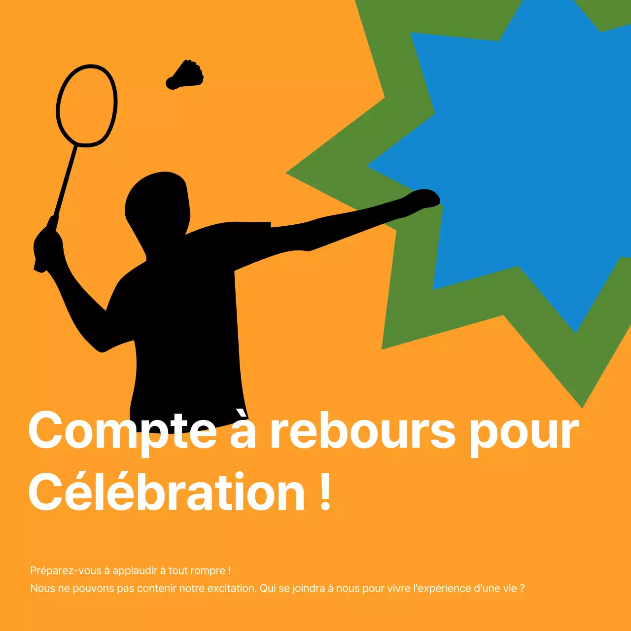 Modèle moderne de promotion du sport en orange et bleu