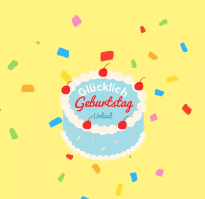 Beschriftung für ein buntes Geburtstagstortenkonzept