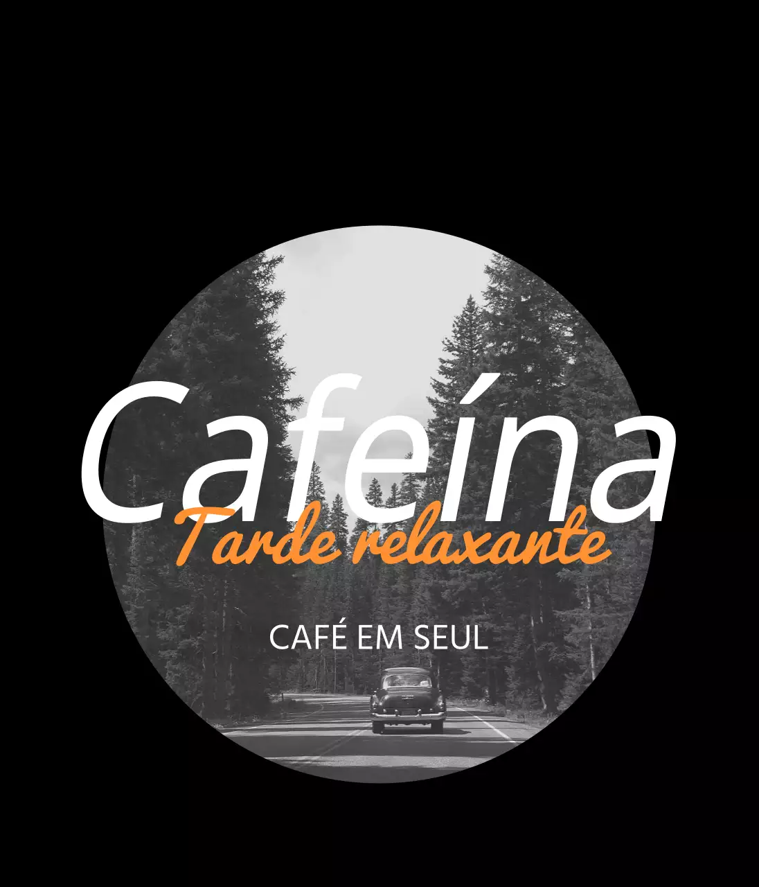Moldura circular preta e laranja artigos vintage