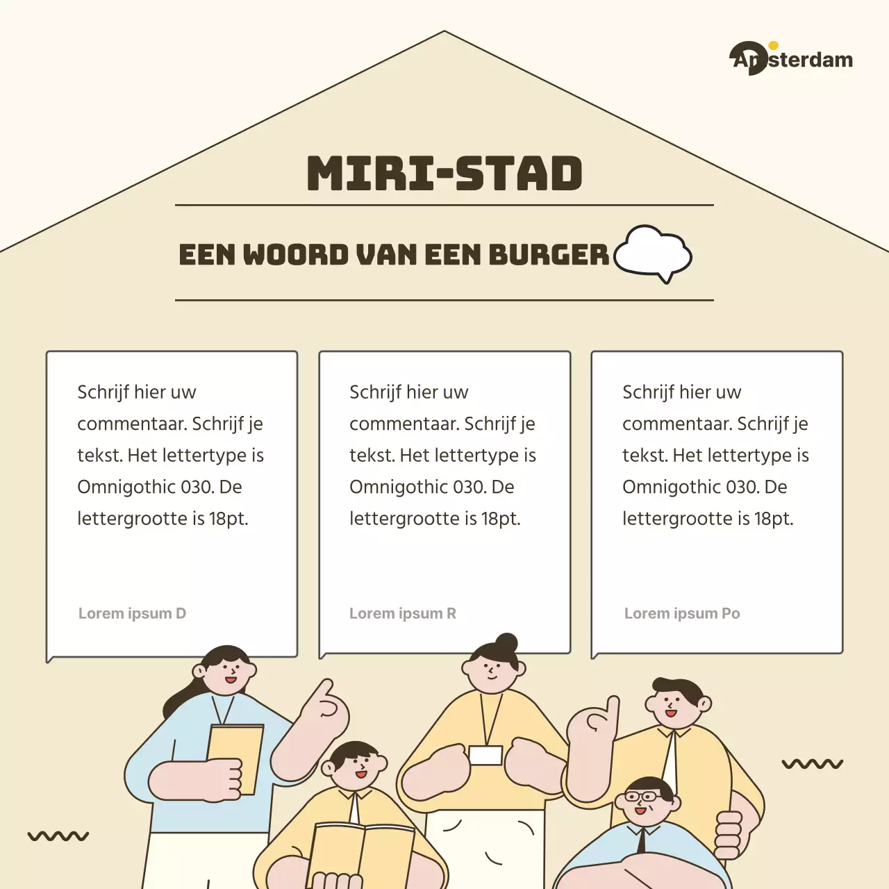 Een eenvoudige burgerdiscussiegids in ivoor en lichtblauw