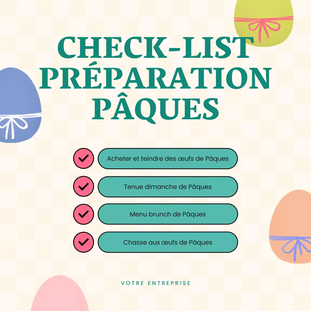 Liste de contrôle pour la préparation de Pâques Beige Minimal Publicité