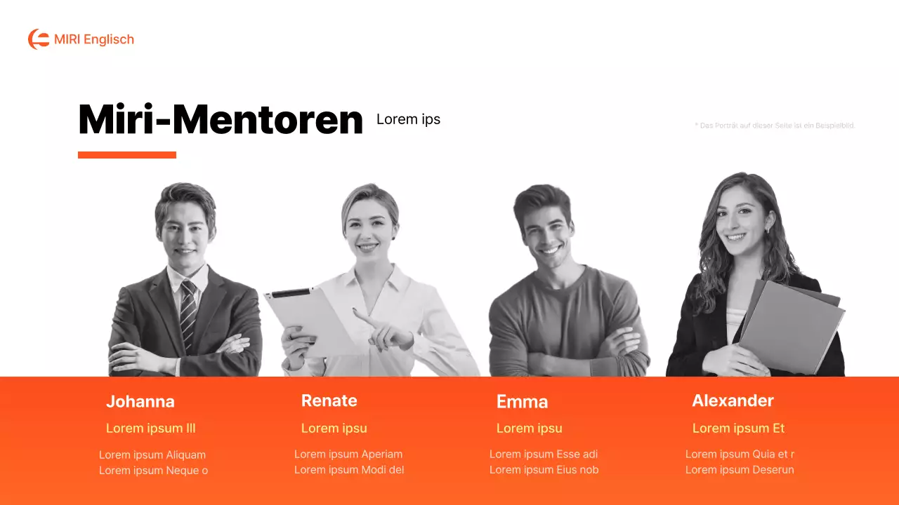 Ein einfacher orange-weißer Schulprospekt