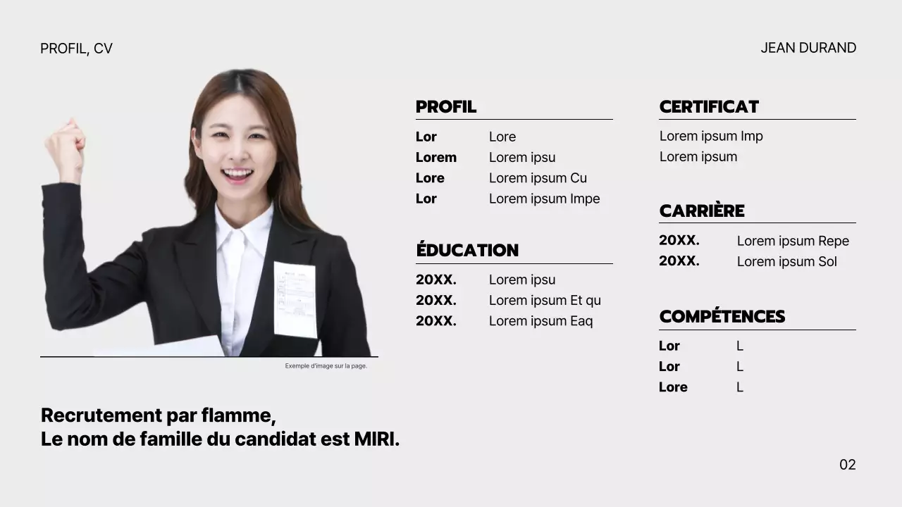 Un portfolio de demandeur d'emploi gris et minimaliste