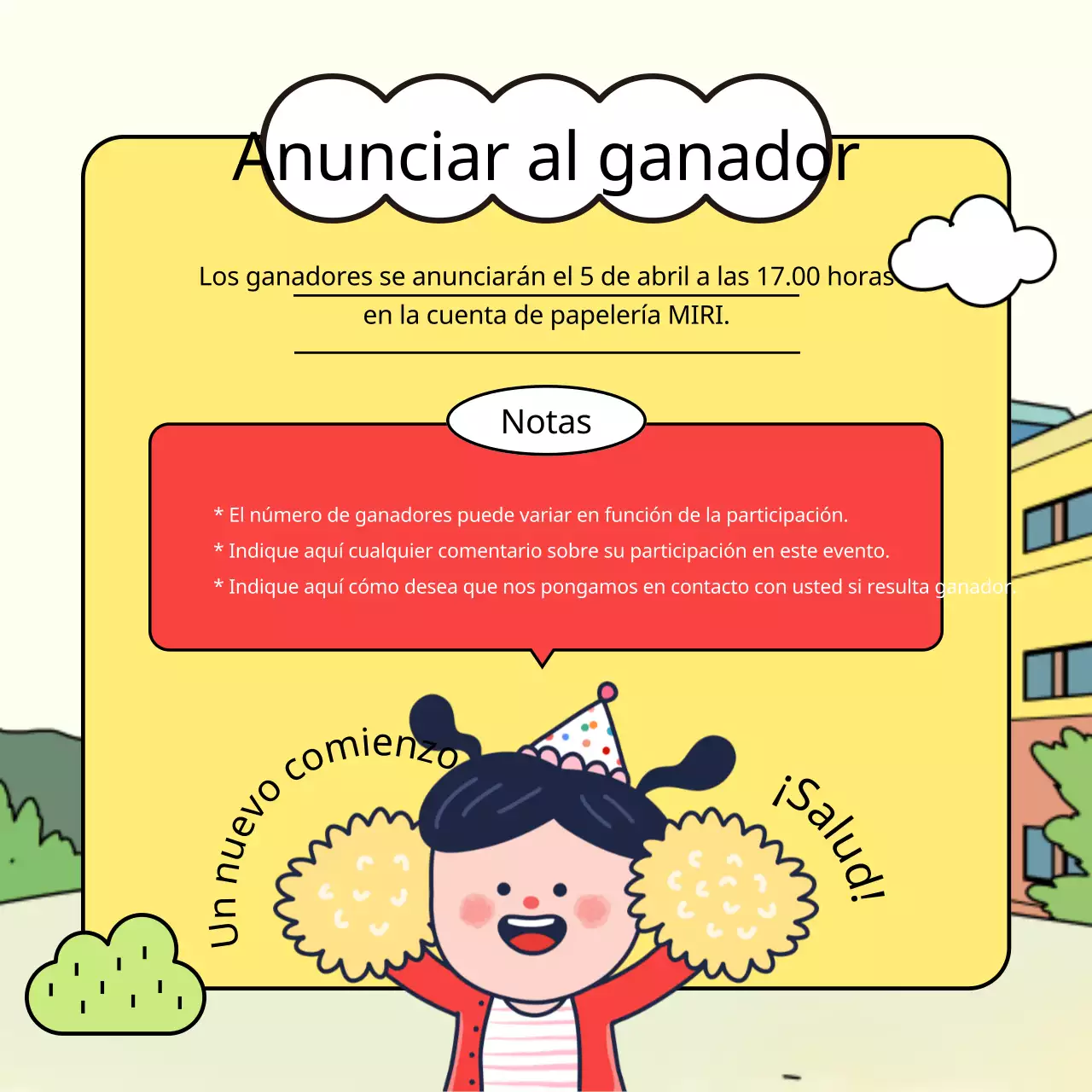 La vuelta al cole animada en azul claro en el acto