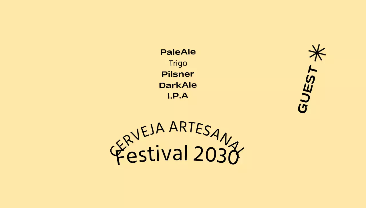 Um conceito simples de festival de cerveja artesanal com um fundo monocromático e um tipo de letra gótico