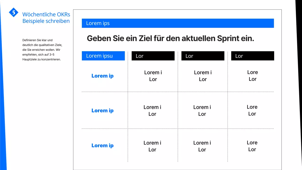 Ein Leitfaden zum Schreiben moderner OKRs in Blau