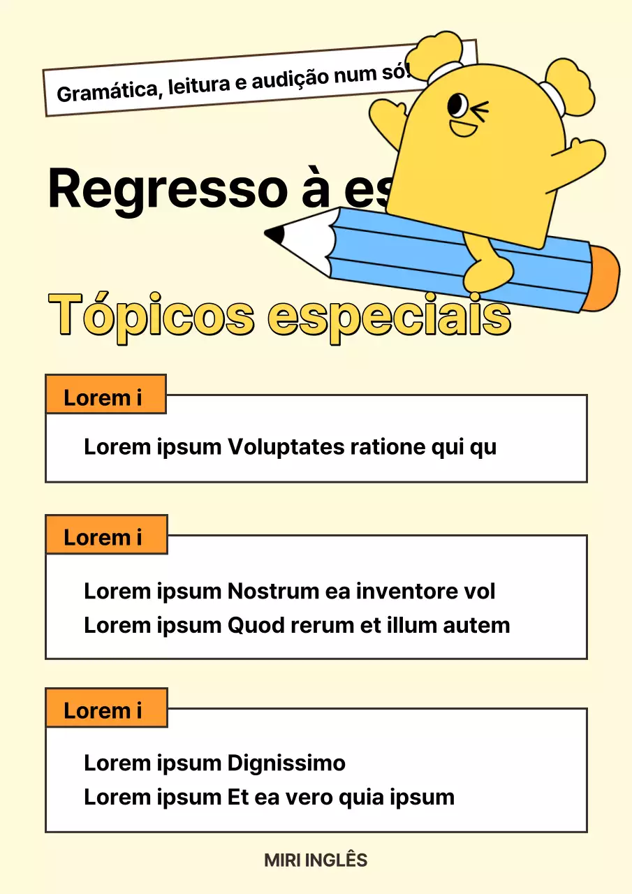 Anúncios amarelos simples do seminário de regresso às aulas