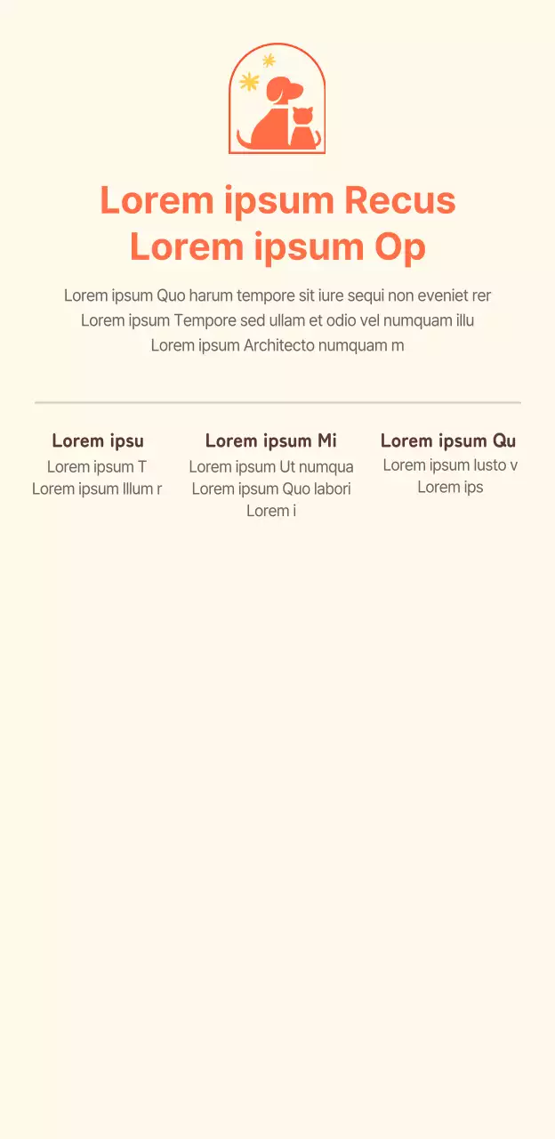 Promouvoir les services médicaux vétérinaires en orange et beige