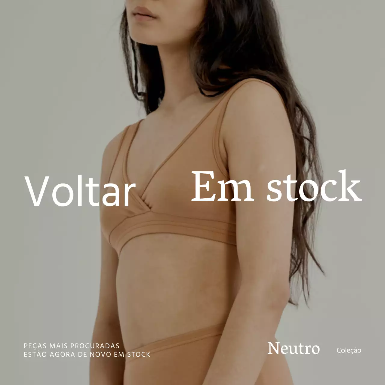 Campanha de coleção de moda básica branca e castanha