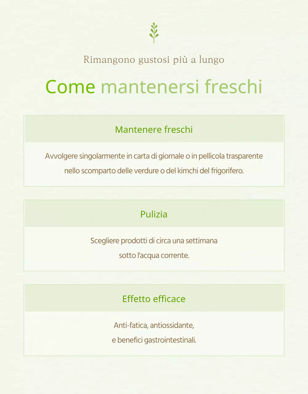 Spiegazione dei prodotti verdi e gialli in vendita