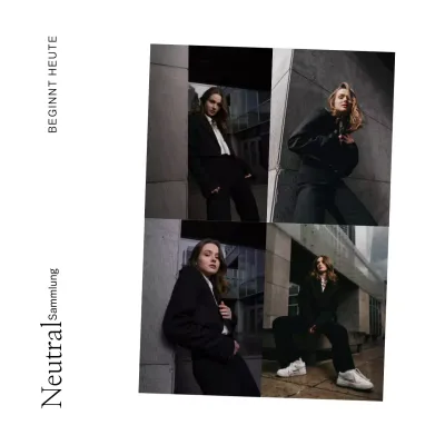 Weiß und Schwarz Einfache Modekollektion Ankündigungskampagne