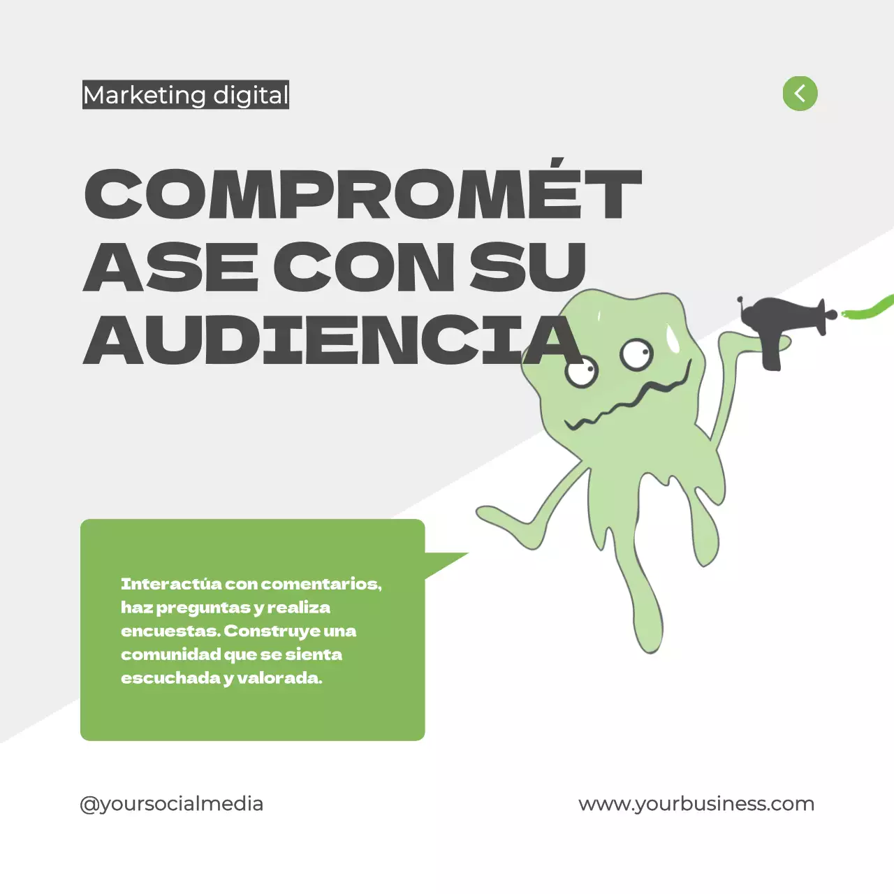 Gris y verde Guía de consejos de marketing digital moderno