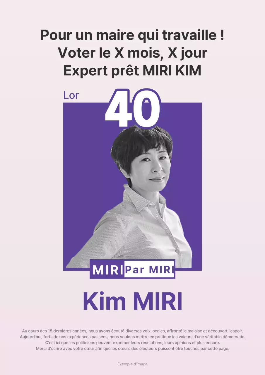 Un simple prospectus électoral violet et blanc